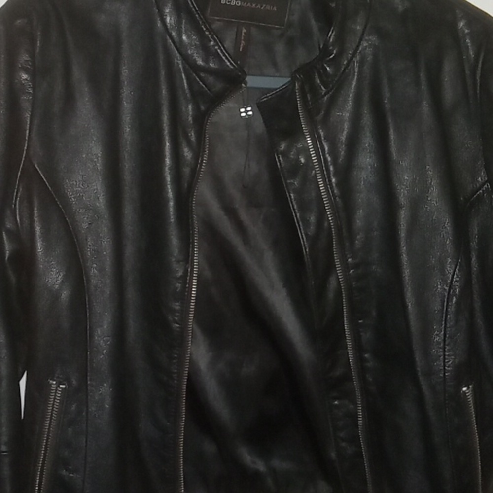 Leather BCBG bomber jacket